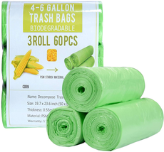 Small Trash Bags Biodegradable Compost Trash Bags Recycling Eco-Friendly Garbag - £8.24 GBP