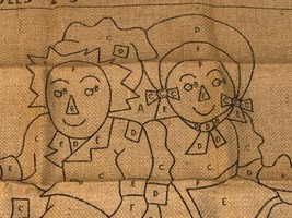 Rug Hook Tufting Printed Burlap RAG DOLLS T-623  Large 24 x 36  Rug Craf... - $453.87 MXN