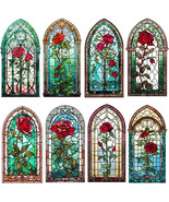 20 Pcs Stained Glass Window Stickers Set Rose Scrapbooking Diary Journal... - $7.30