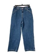 Vintage Bugle Boy Jeans Boys 14 Husky Carpenter Blue Denim 100% Cotton Y2K - $461.17 MXN