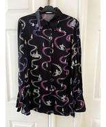 Emilio Pucci Black Silk Shirt US 12/UK 14 Preowned - $173.25