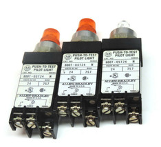 LOT OF 3 ALLEN BRADLEY 800T-QST24 SER. N PILOT LIGHTS 24VDC, 757 BULB, 8... - £42.55 GBP