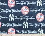 New York Yankees on Navy MLB Major League Baseball Print Fleece Fabric #... - $12.97