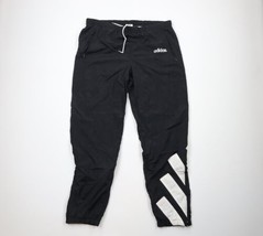 Vintage 90s Adidas Mens Medium Distressed Spell Out Big Logo Lined Joggers Pants - £38.91 GBP