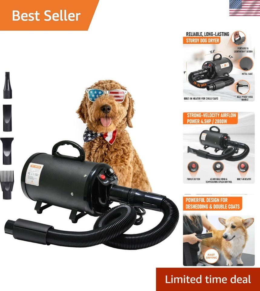 Portable Dog Grooming Dryer - Lightweight, High-Velocity Blower for Home... - $258.33