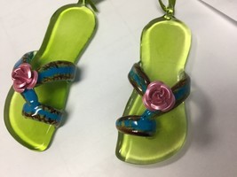 Gallerie II glass flip flops set of 2 flip flops ornament beach nautical... - $189.53 MXN