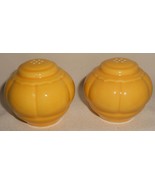 Homer Laughlin RIVIERA PATTERN Yellow SALT &amp; PEPPER SHAKERS Made in USA - $29.69