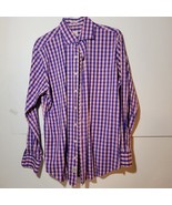 Peter Millar Men&#39;s Dress shirt pink and blue checked size large 100% Cotton - £19.59 GBP