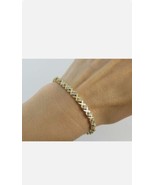 10.00Ct Moissanite Rond 14K Jaune Plaqué Or Homme Tennis Bracelet - $222.14