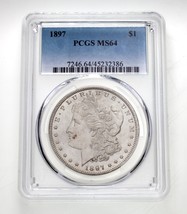 1897 $1 Morgan Dollar Graded By PCGS As MS64 Gorgeous Coin! - £197.84 GBP