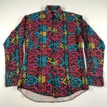 Vintage Wrangler Shirt Mens 15.5 35 X Long Tails Multicolor Aztec Pearl Snaps - £62.34 GBP