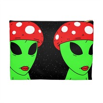 Mushroom Head Green Alien Visitor w/ Red Lips Accessory Pouch - $12.65 - $15.58