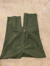 Halara Women&#39;s High Rise Button Corduroy Casual Pants Green Medium M NWT - £23.66 GBP