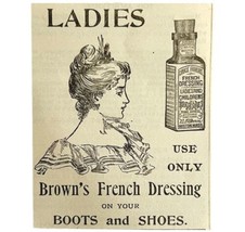 Brown&#39;s French Shoe Boots Dressing 1894 Advertisement Victorian Polish 2 ADBN1mm - $19.99