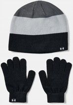 Under Armour boys  beanie glove combo in Black/White - size One Size - $20.79