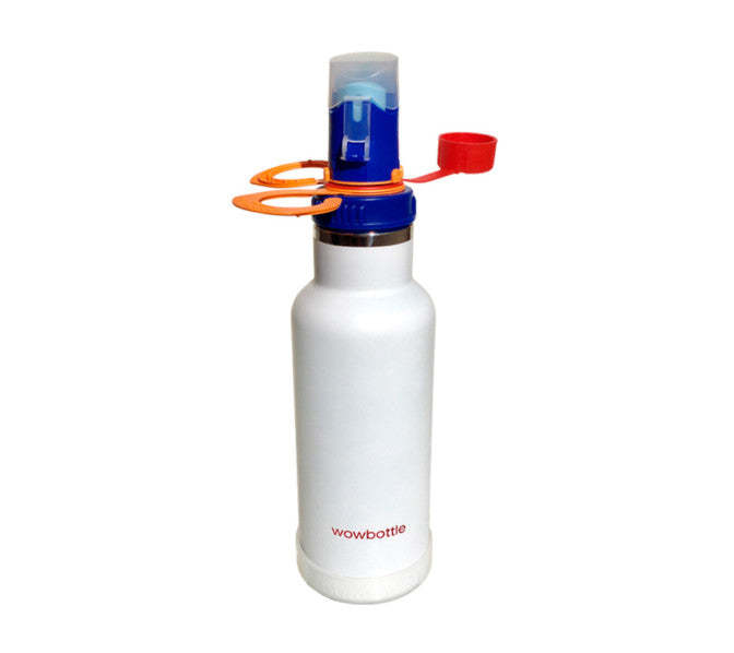 BestBottleEver Insulated Steel Water Bottle MultiCap = Straw Spout Spray