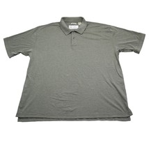 IZOD Shirt Mens XXL Gray Short Sleeve Collared Chest Button Striped Polo - £15.48 GBP