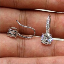 2 Ct Round Cut Simulated Diamond Drop Dangle Earrings Silver Bridesmaid Earrings - £65.74 GBP