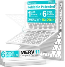 Reusable 16X20X1 Air Filter - Merv 11 | 1 Foldable Frame + 6 Refills (Not - $46.92