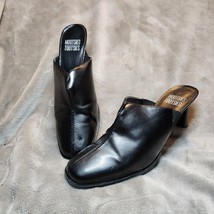 Mootsies Tootsies Mombellishk Heels Size 9 M Mules Black Leather - £11.09 GBP