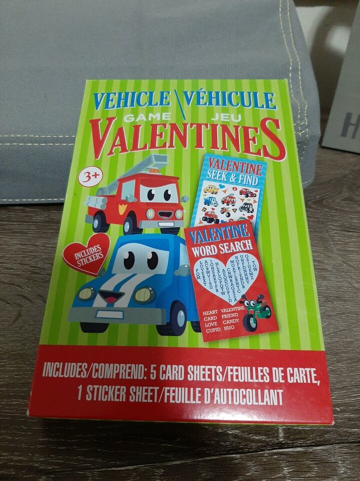 32 Vehicle small game Valentine Cards, 1 Sticker Sheet. - $7.53