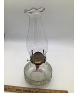 Vintage Oil Lamp Hexagon Pressed Glass - €15,29 EUR