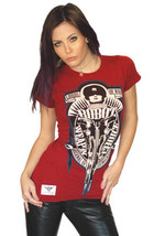 Cardboard Robot Women&#39;s Blood Red Weapon Arsenal of Democracy Choice T-Shirt NWT - £11.20 GBP