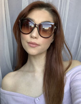 New Fashionista Oversized Cat Eye Brown Gradient Women’s Sunglasses - £7.82 GBP