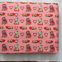 100% Cotton 2M ( 79*57 Inch ) lovely kitten and bear on heart  Fabric - £18.49 GBP