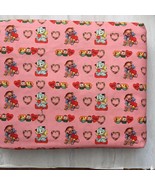 100% Cotton 2M ( 79*57 Inch ) lovely kitten and bear on heart  Fabric - £18.39 GBP