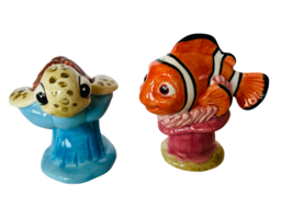 Walt Disney Salt Pepper Figurines Finding Nemo Squirt Turtle Coral Fish Marlin - £31.61 GBP