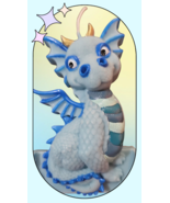Light Blue Dragon Birthday Cake Candle Topper 4.5 Inch Tall - $16.00