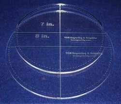 Circle Template with Seam Allowance 2 Piece Set 7&quot;,8&quot; - Clear ~1/4&quot; Thick - $35.70
