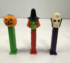 Vintage Pez Candy Dispenser Halloween Lot of 3 Witch Skeleton and Pumpkin - $9.97