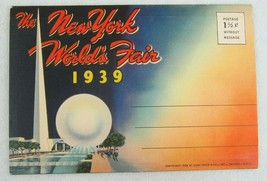 Vintage 1939 New York Worlds Fair 18 Foldout Postcards Folder Booklet Cu... - $59.99