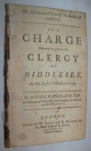 1739 ANTIQUE SACREMENT OF EUCHARIST CHARGE OF MIDDLESEX CLERGY BIBLE STU... - $49.49