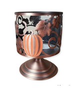 Bath &amp; Body Works Pedestal 3 Wick Candle Holder Brass Pumpkins Fall Hall... - £30.50 GBP