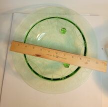 Green Uranium Cameo Ballerina 11" Bowl Three Footed image 8