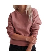 Superdry Smoke Rose Pink Applique Crew Neck Embroidered Sweatshirt size 2 - $29.07 CAD