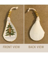Coastal Pen Shell Ornament   Handcrafted Seashell Christmas Decor with Tree & Nu - $22.00