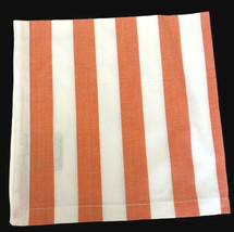 Cabana Beach Stripe Fabric Napkins Coral White Set of 4 Cotton 18x18&quot; Summer - £15.31 GBP