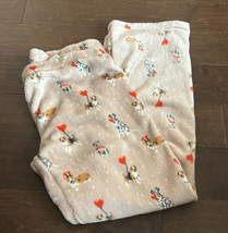 Daydream womens Hearts Plush Pajama Pants Dogs New Dalmation  XL Valentines - £17.98 GBP