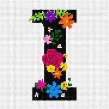 Pepita Needlepoint kit: Letter I Primary Floral, 7&quot; x 7&quot; - £39.54 GBP+