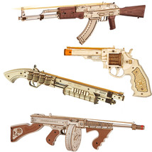 ROKR Wooden Puzzle Gun Toys Model DIY 3D Building Kits For Gifts - £26.74 GBP+