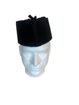 Men&#39;s Black Handmade African Chieftaincy Velvet / Mesh Hat. One Size - £34.40 GBP