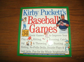 NEW Kirby Puckett&#39;s Baseball Games paperback book 112 pgs w/ practice te... - $9.95