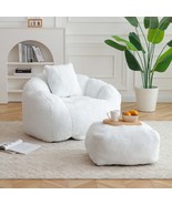 Giant Faux Fur Bean Bag Chair w/Footstool - Adults &amp; Kids Gaming - $3,572.15 MXN