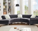 Curved Modular Sofa Semi Circular Couch?Comfortable Velvet Upholstery?Li... - $4,686.99