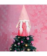 Gejoy Christmas Tree Topper 21.65in Pink Gnome Plush Scandinavian Xmas D... - $25.38 CAD