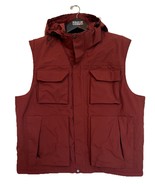 Duluth Trading Men&#39;s Whaleback Waterproof Insulated Vest Rust 2XL Hood - $67.68 CAD